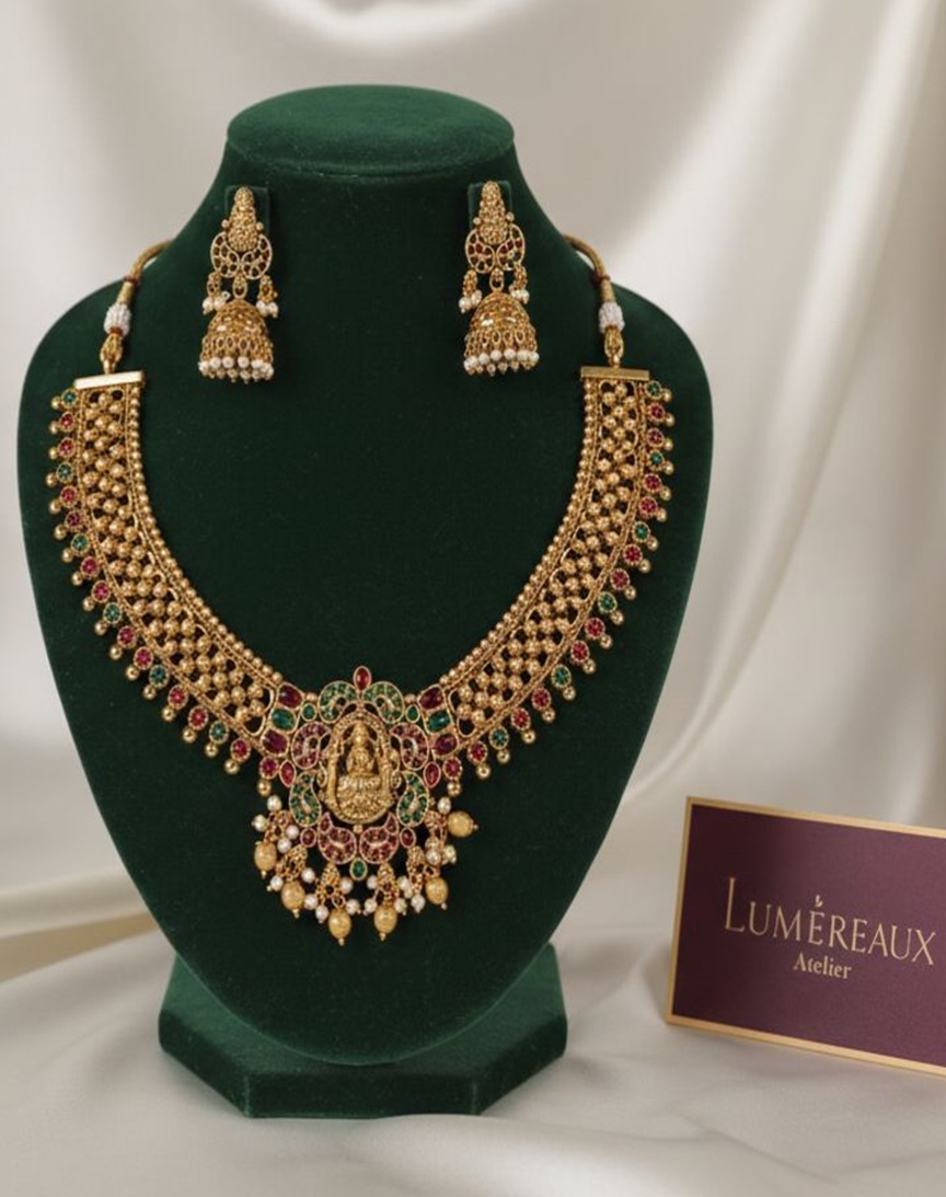 Majestic Ruby & Emerald Lakshmi Set