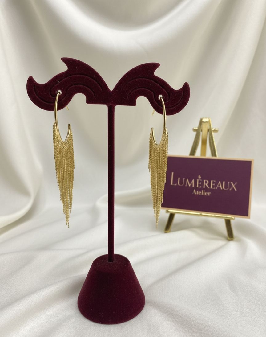 Brass Waterfall Hoops Earrings