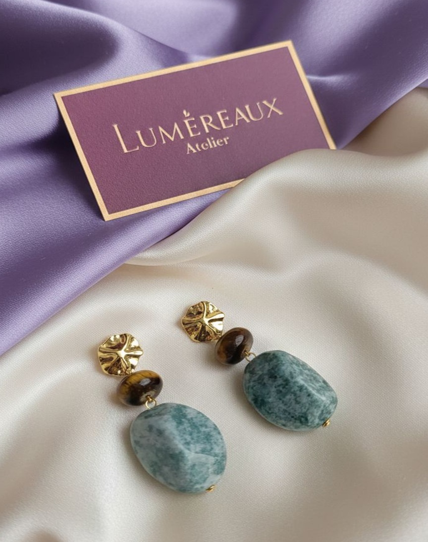 River Stone Terra Drop Earrings