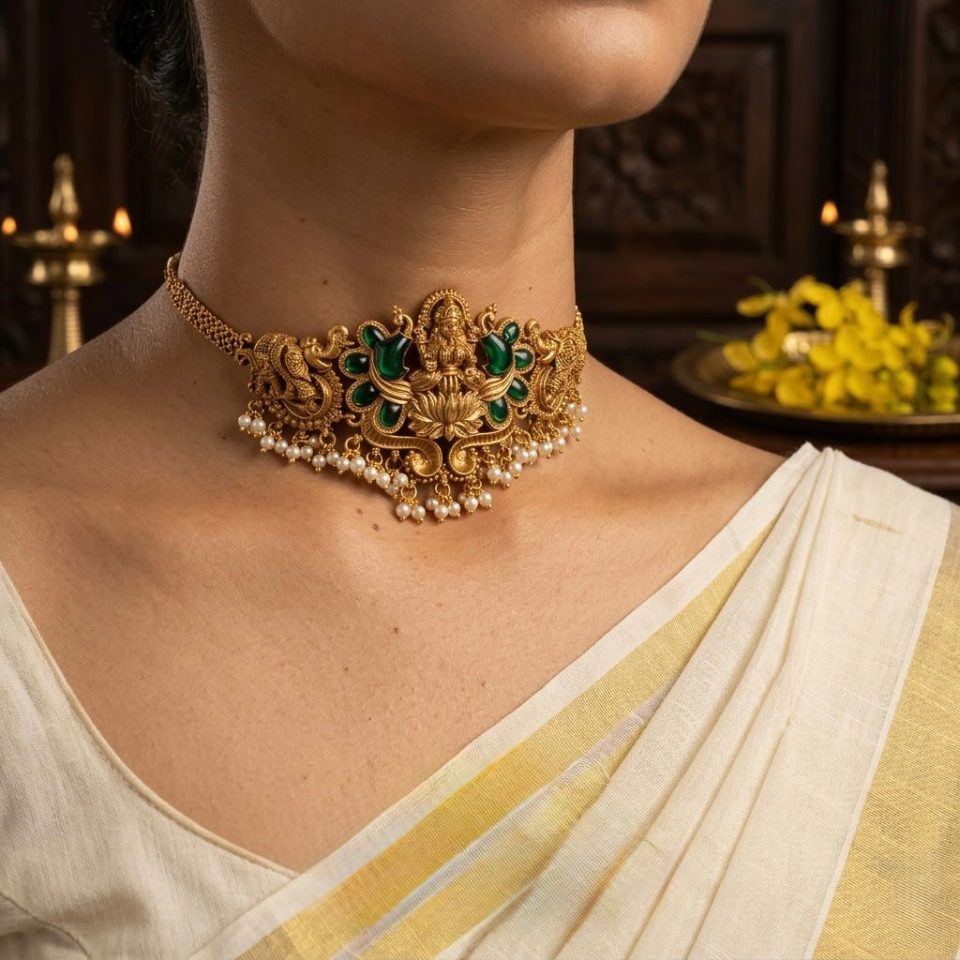The Saraswathi Peacock Heritage Choker set