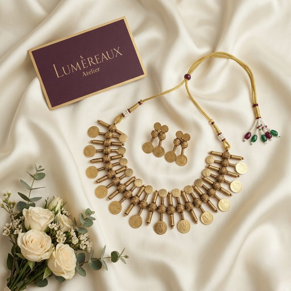 Gilded Twin Coin Choker Set