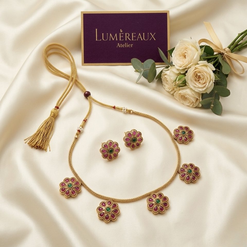 Antique thread Bloom Choker Set