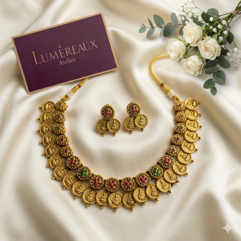 Royal Lakshmi Kasu Maalai Necklace Set