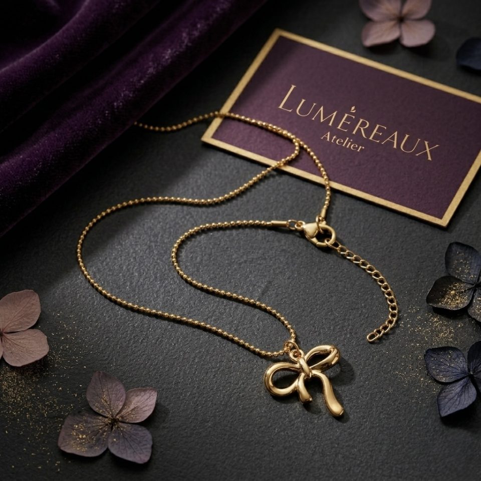 Coquette Ribbon Pendant Necklace