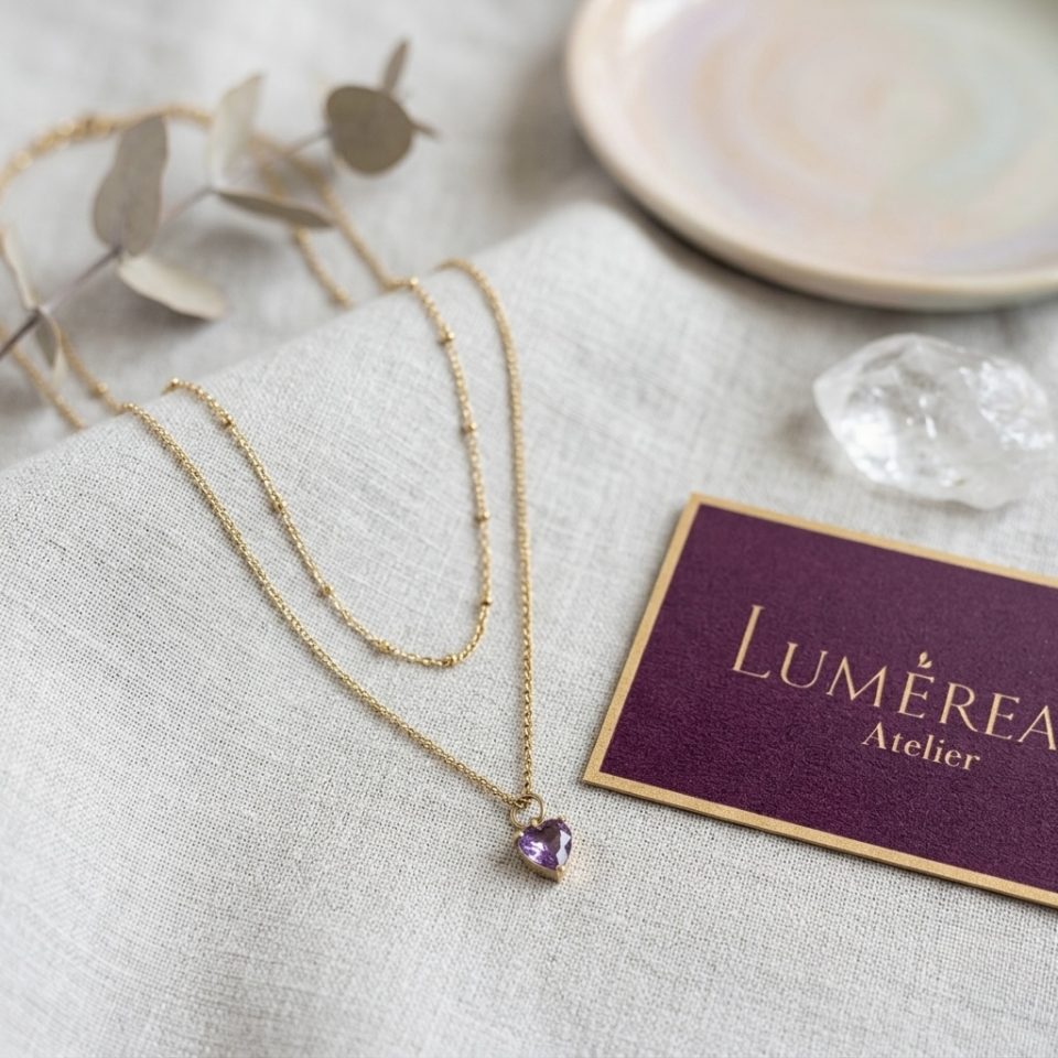 Lavender Drop Necklace