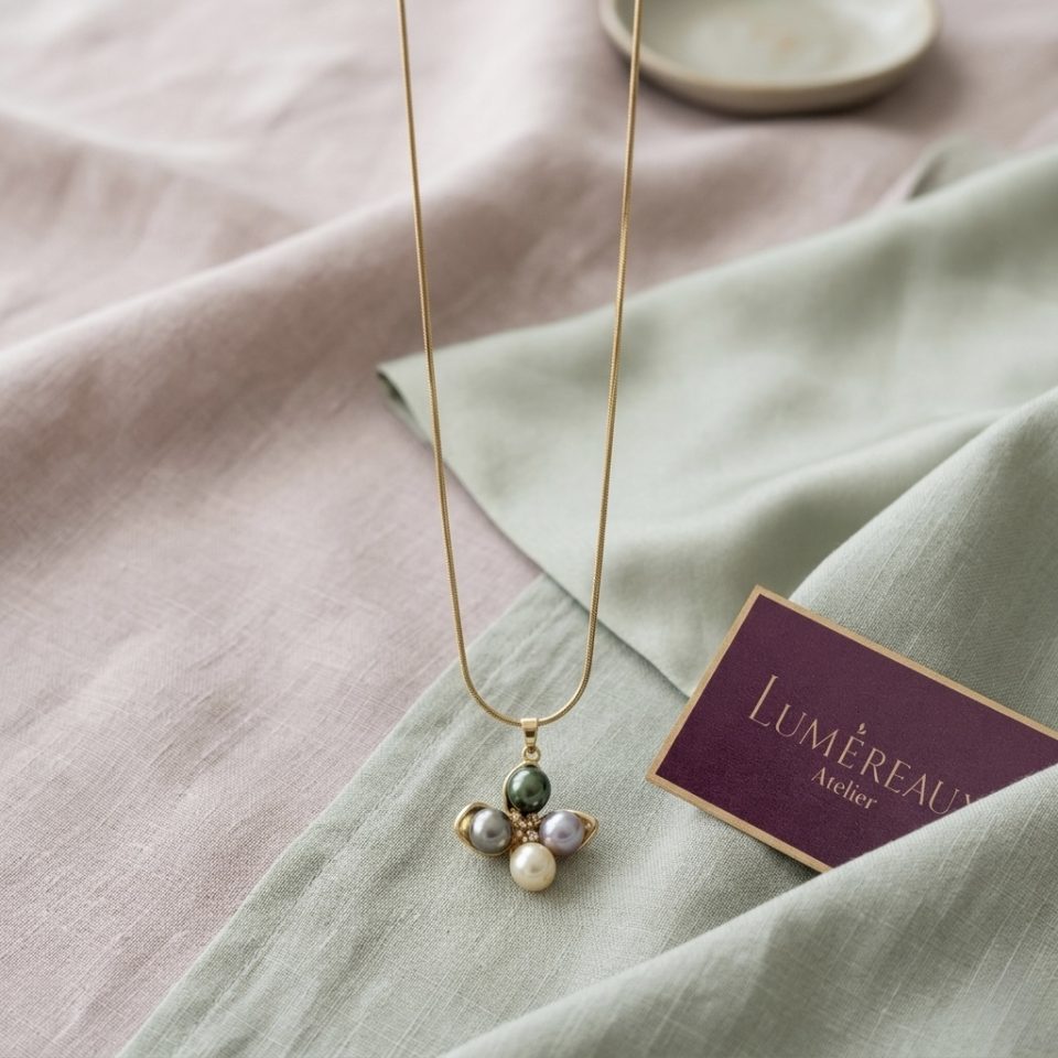 Orchid Pearl Pendant Necklace