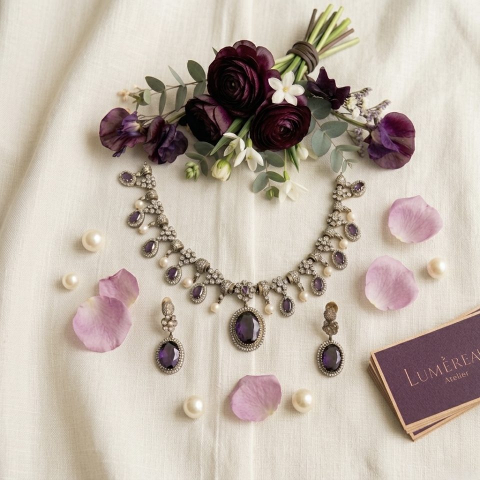 Royal Kundan Deep purple Necklace